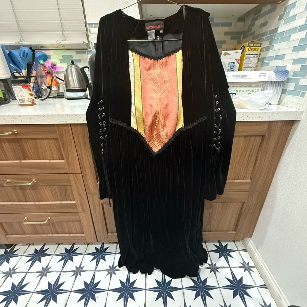 Subterannea Vintage 90’s Goth Black Velvet Maxi Dress